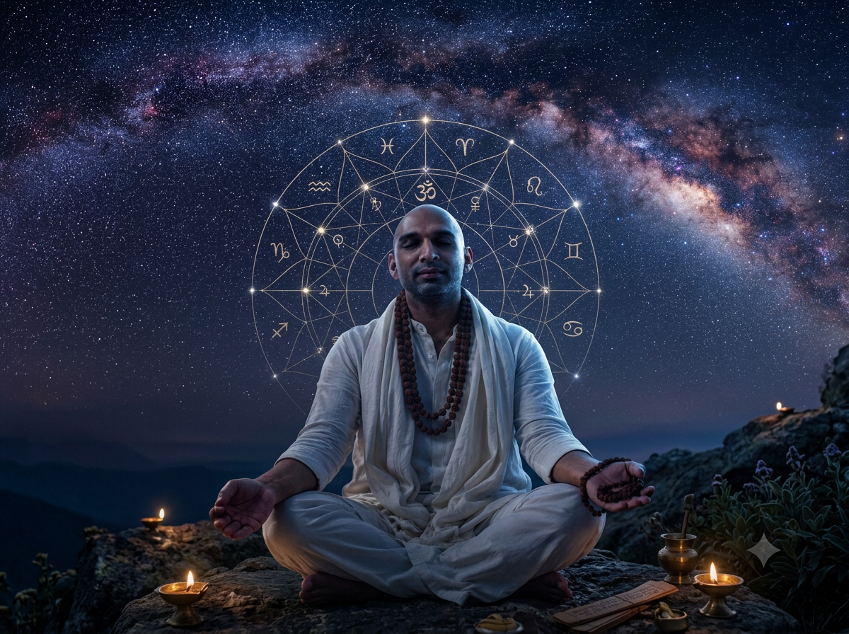 DhyaanGuru seated in cosmic meditation